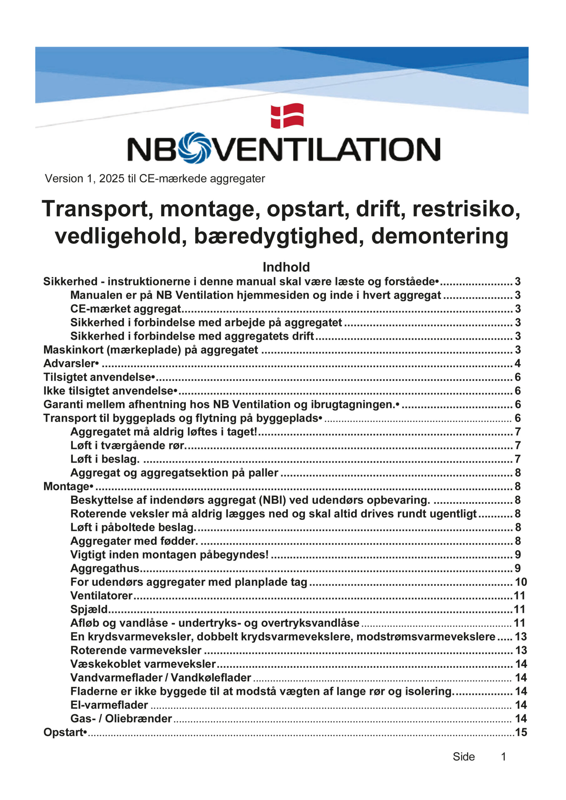VEJLEDNING - NB Ventilation A/S